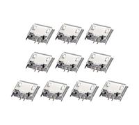 DMiotech 10Pcs Connecteur de Prise Femelle Micro USB 5 Broches Adaptateur de Prises Jack 180 Degrés 1A 30V Ensemble de Connecteurs Jack pour Réparation et Remplacement USB d'Ordinateur