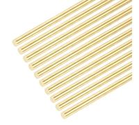 DMiotech 12 Pcs 4mm x 100mm Tiges en Laiton, Tige Ronde en Laiton Massif pour Bricolage, Tiges de Soudage, Barre de Tour, Stock pour Poinçons à Dérive, Modèle d'Arbre, Avion, Voiture