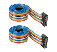 DMiotech 2 câbles ruban plats IDC de 16 broches 128 cm 2,54 mm pour fils de connexion de carte de prototypage