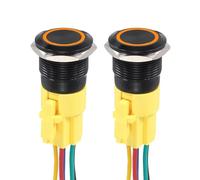 DMiotech 2 Pack 19mm / 3/4" Bouton-Poussoir Momentané 1NO1NC Prise Avec Fil