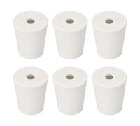 DMiotech 6 Pièces 3# Bouchons à trou unique 23x17x26mm Blanc | Bouchon conique en caoutchouc, pour flacons, fioles, bonbonnes en verre, industrie de laboratoire, 0.91x0.67x1.02"