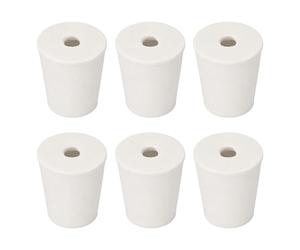 DMiotech 6 Pièces 3# Bouchons à trou unique 23x17x26mm Blanc | Bouchon conique en caoutchouc, pour flacons, fioles, bonbonnes en verre, industrie de laboratoire, 0.91x0.67x1.02"
