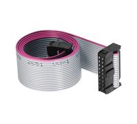 DMiotech Câble Ruban Plat IDC de 18 Broches, Pas de 2,54 mm, Longueur de 50 Cm, Connecteur FC à FC, Fil de Liaison de Type A Gris pour Ordinateur, Affichage LED, DVD