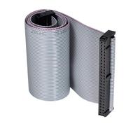 DMiotech Câble Ruban Plat IDC de 50 Broches, Pas de 2,54 mm, Longueur de 50 Cm, Connecteur FC à FC, Fil de Liaison de Type A, Gris, pour Ordinateur, Affichage LED, DVD