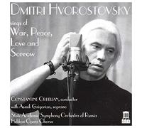 Dmitri Hvorostovsky sings of War, Peace, Love and Sorrow Sergei Sergeyevich Prokofiev (Compositeur), Piotr Ilitch Tchaïkovski (Compositeur), Dmitri Hvorostovsky (Interprète), Constantine Orbelian (Chef d'orchestre) https://www.fnac.com/a10120474/Sergei-Sergeyevich-Prokofiev-Dmitri-Hvorostovsky-sings-of-War-Peace-Love-and-Sorrow-CD-album?oref=4d2ebe95-1d27-810d-2904-250c2313b657