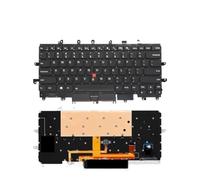 DMJBNBPO Clavier d'ordinateur Portable, Compatible for Lenovo, Thinkpad X1 | Carbone 4e génération 4 MT : 20FB 20FC clavier rétroéclairé X1C 2016 anglais américain russe(US X1 Carbon2016year)