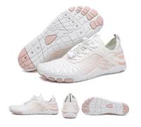 DMJHJY Chaussures de Mise à la Terre avec cuivre, Chaussures Pieds Nus Tout Autour de la Terre Femmes Hommes, Chaussures de randonnée-Course de Trail imperméable (Blanc,43)