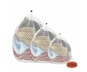 Dmjia® Filet à Linge 3 Pièces, 40cm - 60cm en 3 Tailles Différentes Filet a Linge Machine a Laver, Sacs à Linge Avec avec stop cordon, très durable