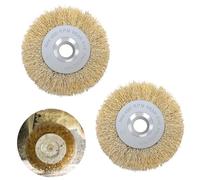 DMJJSD® Lot de 2 brosses à joints en laiton - 11,5 cm de large - Accessoires Weedbrush - Brosse de rechange ronde en fil d'acier - Pour dérouiller, détartrer, ruguer, nettoyer