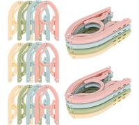 DMJJSD® Lot de 20 cintres de voyage pliables en plastique antidérapants pour la maison, l'hôtel, les voyages, le camping