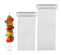 DMJJSD Lot de 40 brochettes professionnelles en acier inoxydable pour barbecue - Pour feu de camp ou barbecue