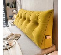 DMJLI-T Coussin de Lecture pour Tête de Lit Grand Coussin de Soutien en Forme de Cale pour Tête de Lit Oreiller Triangulaire Coussin Coin avec Housse Amovible et Lavable,120 × 50 × 20 cm-Giallo