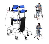 DMJLI-T Déambulateur Multifonctionnel avec Frein à Main, Déambulateur Debout, Cadre Debout de Réadaptation D'hémiplégie, Marcheur Médical pour Les Handicapés de 150-180 Cm,A