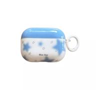 DMJSWY Compatible avec AirPods 4/Pro 2 Coque mignonne étoile bleue avec verrou pour femmes et filles Coque de protection en TPU souple antichoc (pour AirPods 4)