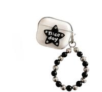 DMJSWY Coque pour AirPods 4 - Étoile 3D avec joli design de chaîne pour femmes et filles - Coque de protection antichoc en TPU souple pour Airpods 4 (pour Airpods Pro 2)