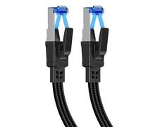 DMKGXL Câble Ethernet Cat 8 haute vitesse 40Gbps, câble LAN RJ45 plat tressé en Nylon for routeur Modem ordinateur portable PC PS5 CAT8(Nylon Braided-Blue,2m)
