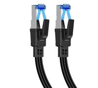 DMKGXL Câble Ethernet CAT8 40Gbps en Nylon tressé réseau Lan cordon for PC Modem ordinateur portable PS 5 routeur RJ45 câble plat Ethernet Cat 8(Nylon Braided-Blue,2m)
