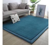 Dmkjdzsw Tapis de rampage pour bébé antidérapant, Tapis de chambre d'enfant, Tapis de zone en velours corail, 2cm d'épaisseur Tapis pour enfants - Bleu lac - 100 x 150cm
