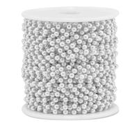 DMLAYHP Chaine Acier Inoxydable Chaînes de Perles Blanches en Acier Inoxydable de 2 mètres, Largeur 3 mm, for la Fabrication de Colliers, de Bijoux et de Bracelets(Steel)