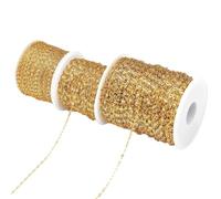 DMLAYHP Chaine Acier Inoxydable Chaînes Plates ovales en Acier Inoxydable de 2 mètres, Largeur 2 mm, dorées, for la Fabrication de Bijoux, Bracelets, Colliers(Gold 2.5mm)