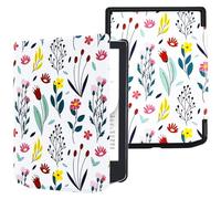 DMluna Étui Slimshell pour Pocketbook Verse/Verse Pro/Color, Coque de Protection Magnétique avec Fonction de Plume de Sommeil de Réveil Automatique, Fleur