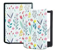 DMluna Étui Slimshell pour Pocketbook Verse/Verse Pro/Color/Lite, Coque de Protection Magnétique avec Fonction de Plume de Sommeil de Réveil Automatique, Fleur