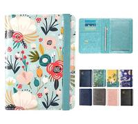 DMLuna Porte-Passeport en Cuir synthétique de qualité supérieure avec Blocage RFID, Organiseur de Documents de Voyage avec Porte-Stylo, pour Homme et Femme, Fleur de Colline