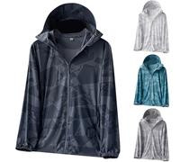 Dmmtot Chemise de protection solaire pour homme avec capuche UPF 50+ - Blouses de pêche 2025 à manches longues - Rashguard anti-UV - Imprimé camouflage - Veste athlétique légère et fine - Taille L-5XL