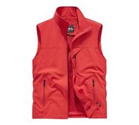 Dmmtot Gilet d'hiver léger et coupe-vent pour homme - Veste sans capuche sans manches avec poches à fermeture éclair - Veste de randonnée, de pêche, veste de rugby grande taille M-6XL, rouge 1, M