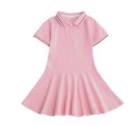 Dmmtot Polo d'été décontracté à manches courtes pour garçons et enfants - Coupe ample - Joli t-shirt d'anniversaire - Col rabattable - Pour les sorties - Âge 2 à 16 ans, #02Rose, 6-7 ans