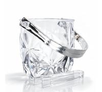 Dmnnlp 1,3L Récipient à glaçons en acrylique avec pince, seau à glaçons pour champagne - Refroidisseur de glaçons pour foyer, bar, fête - Transparent