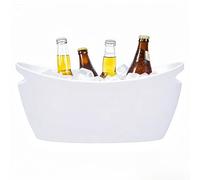 Dmnnlp Grand seau à glace en acrylique de 6 L, seau à vin, champagne, seau à glace pour fêtes, barbecue, été en plein air, pique-nique, parfait pour bière, jus, vin, cidre (blanc)