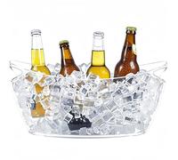 Dmnnlp Grand seau à glace en acrylique de 6 L, seau à vin, champagne, seau à glace pour fêtes, barbecue, fête en plein air, pique-nique, parfait pour la bière, le vin, le jus, le cidre - Transparent