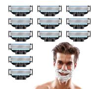 DMNQ 12 Pcs Lames Mach 3 Applicable à Mach 3 Lame De Rasoir Convient Pour Le Contour Du Visage Lame De Rasoir à Trois Couches Lames Recharges Universelle Hommes Lame De Rasoir Mach 3