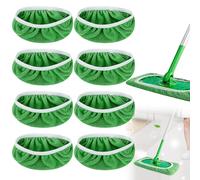 DMNQ 8 Pcs Tampons Réutilisables pour Balai Chiffons Réutilisables en Microfibredeux Fois Plus Grandes, Élastiques Vert Applicable à Swiffer Lingette Lingettes Humides