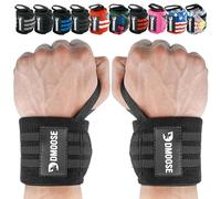 DMoose Fitness Bande Poignet Musculation - Protège Poignet, Poignet de Force, Sangle Musculation, Qualité Supérieure, Boucles de Pouces, Couture Double 18" & 12" Femmes et Hommes