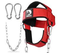 DMoose Fitness Harnais de tête de Cou pour la Formation de résistance Anneaux en D Extra-Lourds et chaîne en Acier