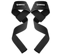 DMoose Fitness - Sangles de Poignet rembourrées en néoprène de 4 mm pour l'haltérophilie et la Musculation - Sangle de Levage en Coton avec poignée en Silicone pour Hommes et Femmes