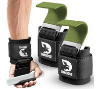 DMoose Paire de crochets d'haltérophilie pour soulevés de terre, tractions, rangées et haussements de épaules - Sangle en nylon anti-déchirure avec rembourrage épais pour poignet - Sangles de poignet