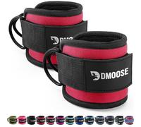 DMoose Sangle Cheville Musculation Poulie - Taille unique avec rembourrage de première qualité Ankle Straps pour Sport, Kickback, Entraînement des Fessiers (Rouge - Paire, Paire)