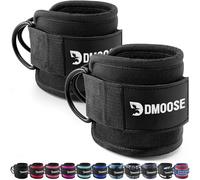 DMoose Sangle Cheville Musculation Poulie - Taille unique avec rembourrage de première qualité Ankle Straps pour Sport, Kickback, Entraînement des Fessiers (.Noir - Paire, Paire)