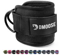 DMoose Sangle Cheville Musculation Poulie - Taille unique avec rembourrage de première qualité Ankle Straps pour Sport, Kickback, Entraînement des Fessiers (Noir - Individuel, Individuel)