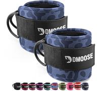DMoose Sangle Cheville Musculation Poulie - Taille unique avec rembourrage de première qualité Ankle Straps pour Sport, Kickback, Entraînement des Fessiers (Léopard Noir - Paire, Paire)