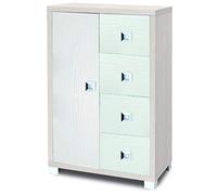 Dmora Armoire 1 porte 4 tiroirs 2 étagères réglables