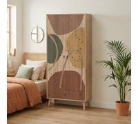 Dmora Armoire 2 Portes Kurma, Armoire à Coucher, Armoire à vêtements, 80 x 45 h190 cm, Multicolore