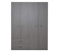 Dmora Armoire à 4 portes battantes, avec tringle à vêtements, couleur orme, Dimensions 161 x 210 x 52 cm