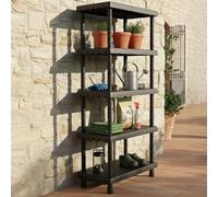 Dmora - Armoire d'extérieur Incourt, Etagère d'extérieur, Armoire polyvalente avec 3 étagères, 100% Made in Italy, Anthracite, 72x35h165 cm