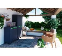 Dmora Armoire d'extérieur lourde, meuble extérieur, meuble de jardin multi-usages, conteneur pour balcon ou garage, fabriqué en Italie, 80 x 44 x 182 cm, gris