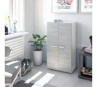 Dmora - Armoire multifonction 2 portes Norwalk, armoire à chaussures, armoire basse avec 6 étagères, étagère à chaussures basse moderne, 55x36h103 cm, blanc et ciment