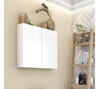 Dmora - Armoire Murale Connell, Armoire Suspendue, Etagère Murale, Armoire auxiliaire multifonctionnelle, 60x16 h60 cm, Blanc Brillant